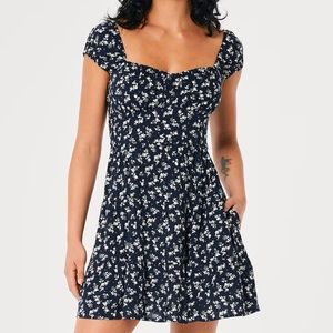 Hollister Navy Floral Mini Dress
